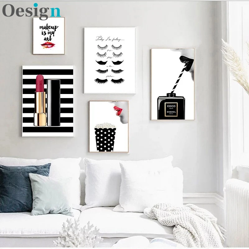 Плакаты с винтажным принтом холст рисунком черных духов настенные картины для