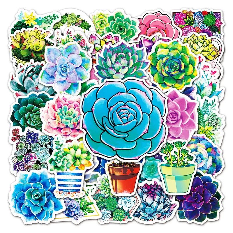 

10/30/50PCS Cute Plants Succulent Stickers Aesthetic Laptop Luggage Water Bottle Waterproof Graffiti Decal Sticker Packs Kid Toy