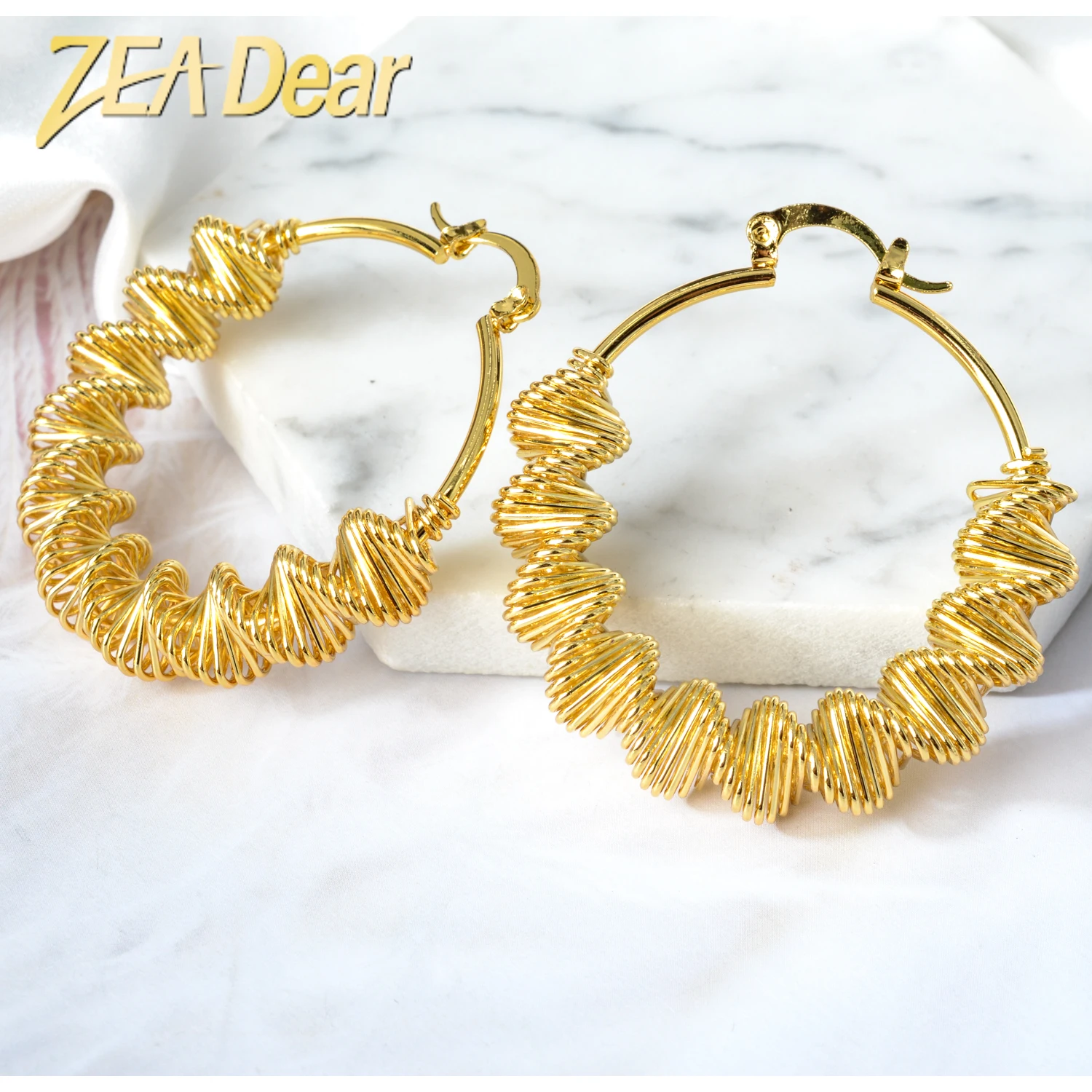 

ZEADear Jewelry Fashion Bohemia Earrings Copper Gold Plated Light Hoop For Women Lady Daily Wear Engagement Gift Party