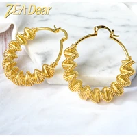 zeadear jewelry fashion bohemia earrings copper gold planted light hoop for women lady daily wear engagement gift party