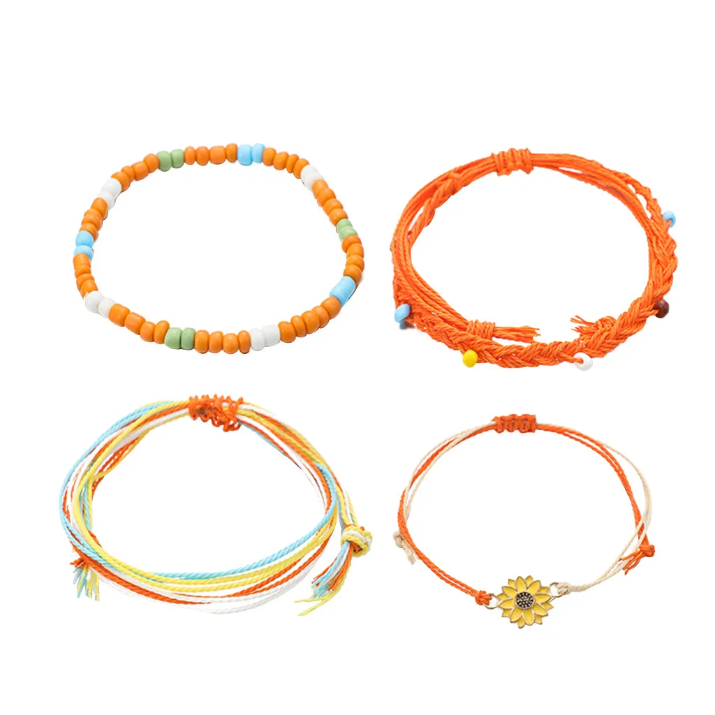 Счастливый тканый амулет Тибетский Подсолнух Outloud шнур браслеты для женщин