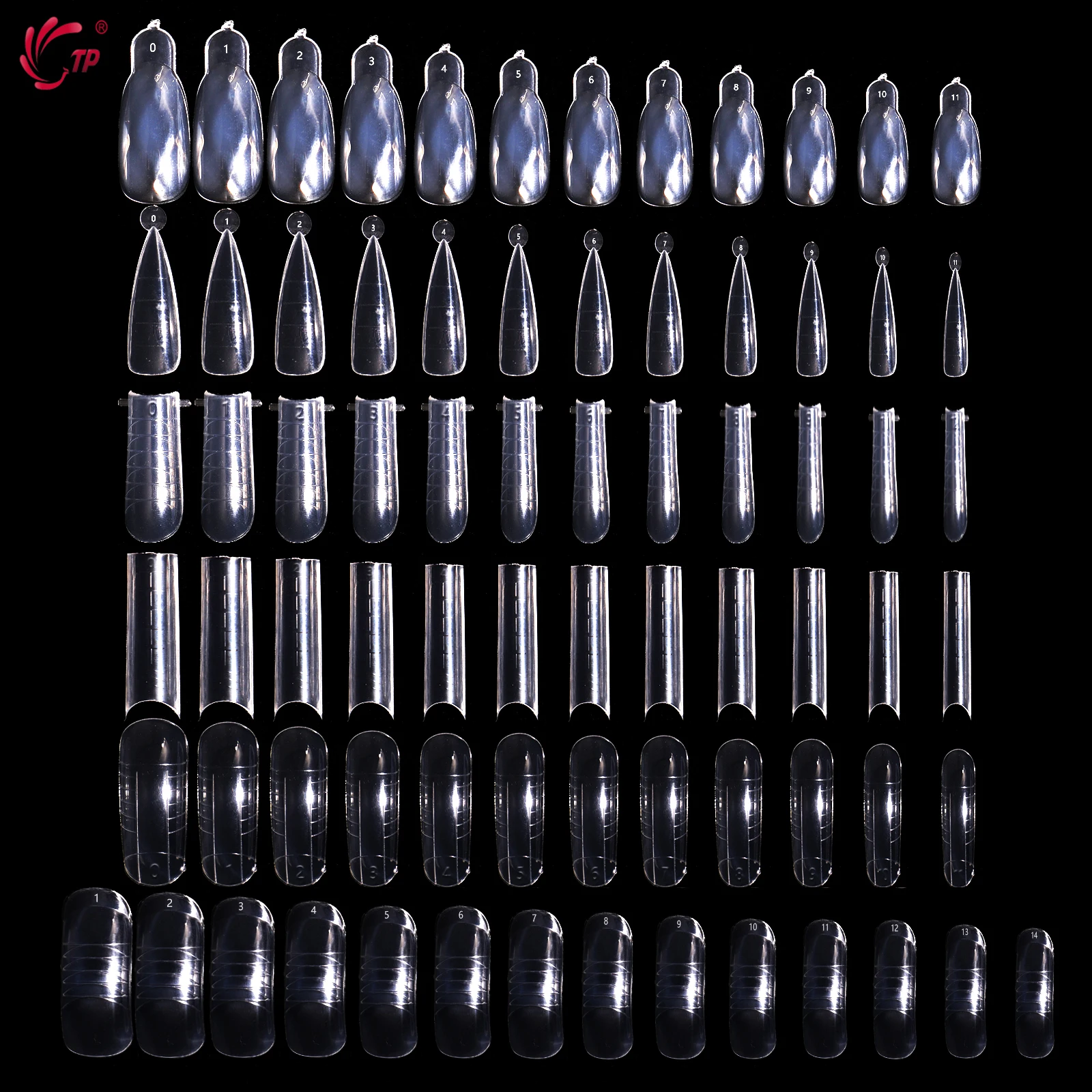 Система для наращивания ногтей Прозрачная с двойной формой полностью закрывает