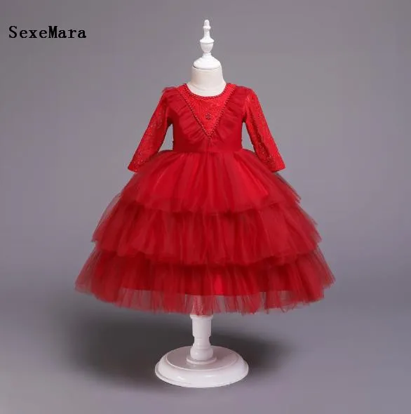 New Puffy Dress Children Flower Girls Party Elegent Princess Birthday Vestidos 2 4 6 8 10 12 13Years | Свадьбы и торжества