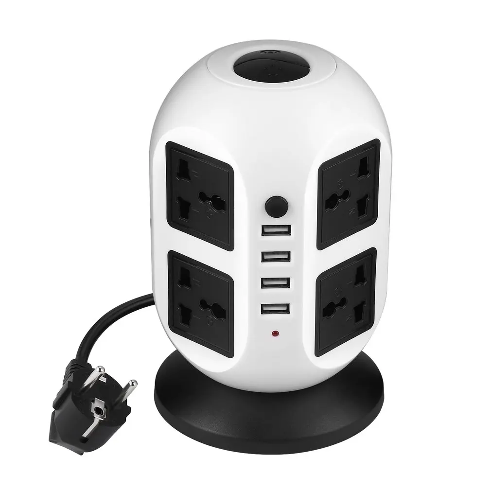 Штепсельная Вилка Tower Power Strip вертикальная умная розетка USB 8 выходная 4 usb порты с