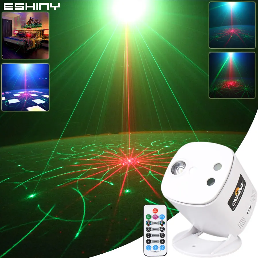 

ESHINY Новый USB R & G лазер 40 узоров проектор сцсветильник RGB вечерние дискотека танцы KTV комнатный эффект светильник s шоу B219N7