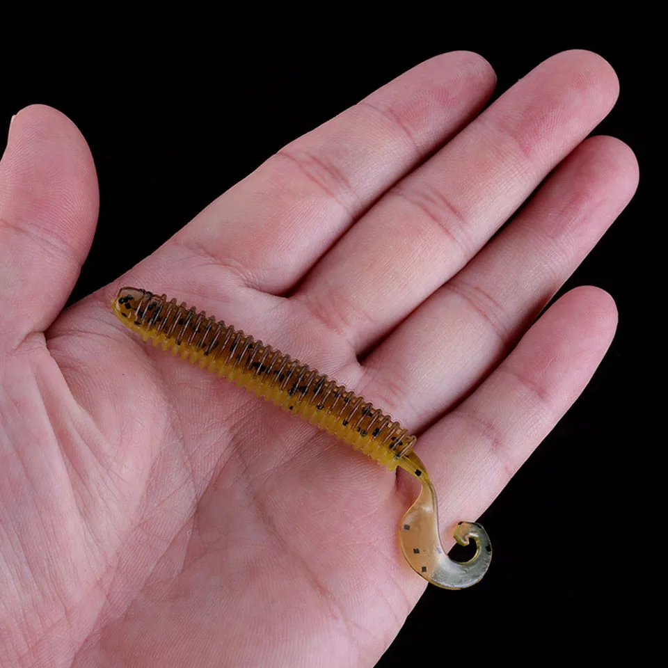 WALK FISH Single Tail Soft Bait 60mm 80mm 100mm Worm Grubs Silicone Fishing Lure isca artificial Bass Tackle Pesca | Спорт и