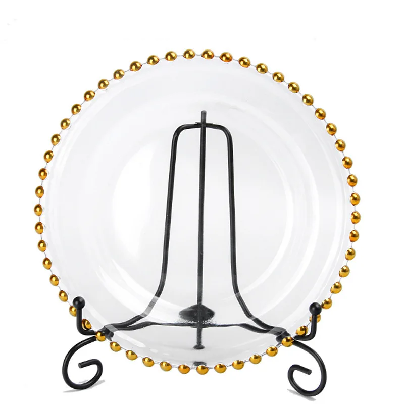 

Western dinner plate simple glass plate creative pearl plate cushion plate European fruit plate transparent fruit plate