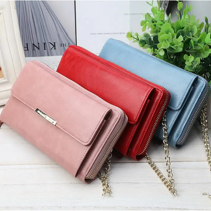

Hot Selling Women Crossbody Bag Fashion PU Leather Card Holder Wallet Over Shoulder Purse -B5