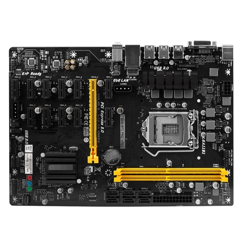 

TB250-BTC Motherboard for Mining Support connect 12 Graphics Card for BTC ETH Mining B250 Motherboard Used