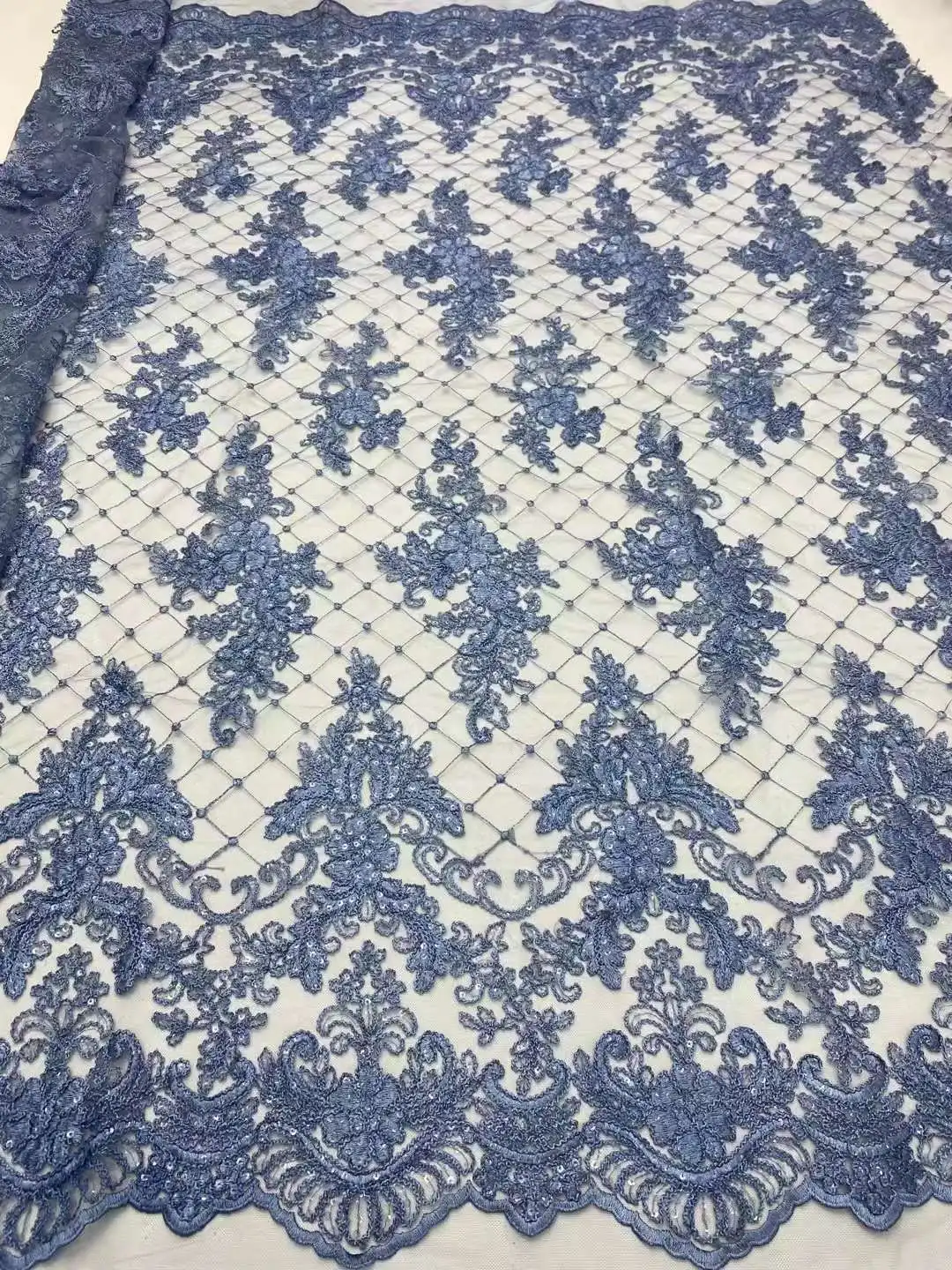 

Красивое дизайнерское платье с блестками и вышивкой, французское Сетчатое кружевное нигерийское платье для свадебных вечерних платьев