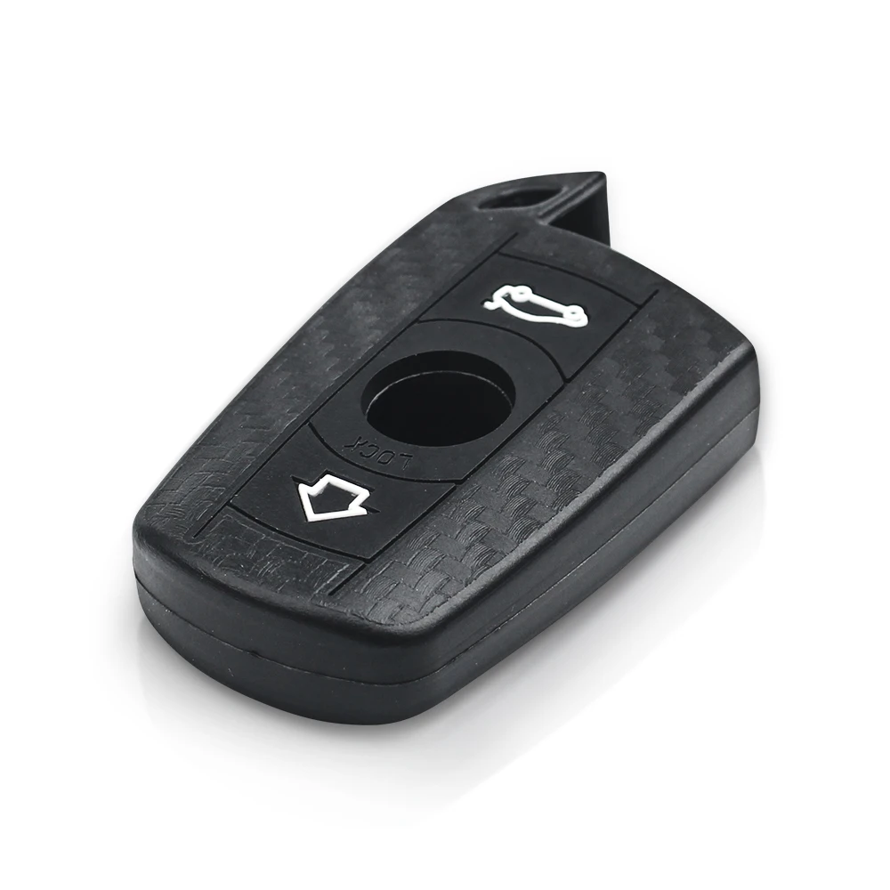 KEYYOU силиконовый чехол для ключей от машины брелок из углеродного волокна BMW E90 E60