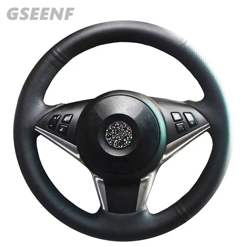 

DIY Hand-stitched Genuine Leather Car Steering Wheel Cover For BMW E63 E64 63 E60 530d 545i 550i E61 Touring 2005-2009