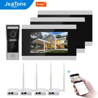 jeatone 7 inch touch screen wifi ip video intercom for villa with mini wireless transmitterreceiversupport remote phone unlock