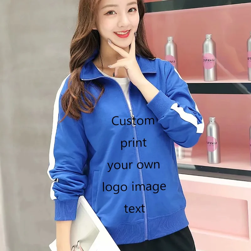 Мужская и Женская толстовка на молнии с воротником стойкой логотипом заказ