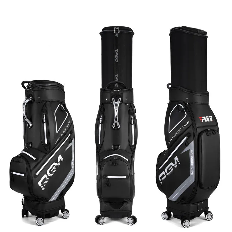 PGM Golf Club Bag Patent Standard Package Men's Aviation Ball Bag Waterproof Telescopic Bag Flat Push Four Wheels 360° Rotation