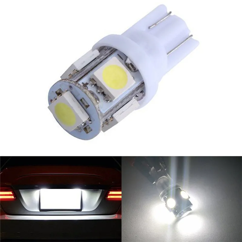 

10 Pieces Super White T10 Wedge 5-SMD 5050 LED Light bulbs W5W 2825 158 192 168 194