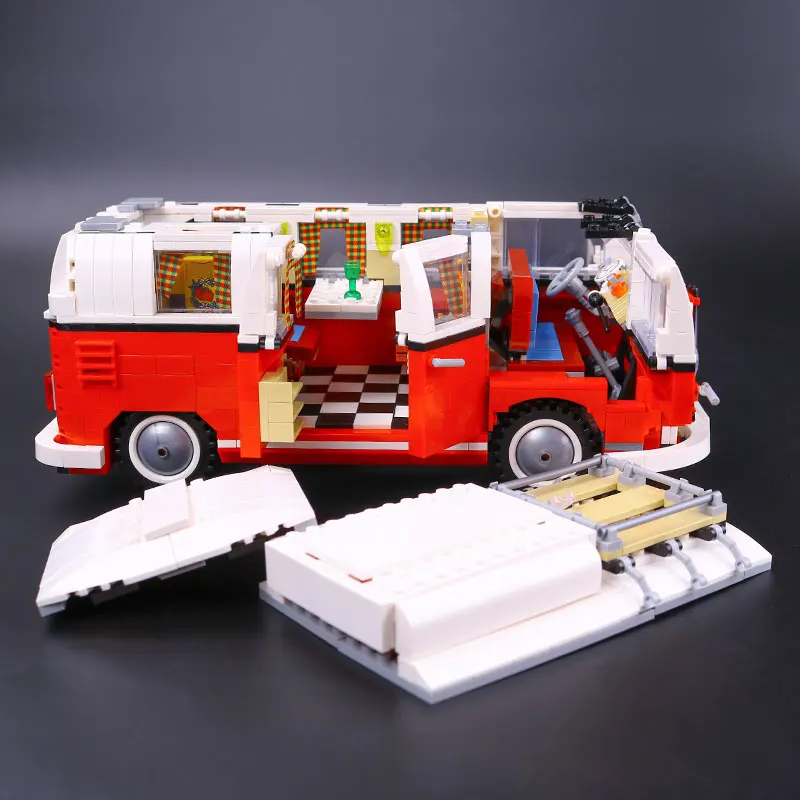 

T1 Camper Van Building Blocks Bricks CAR Automobile Motor Vehicle Model Education Kid Boy DIY Birthday 2021 Christmas Toys Gift
