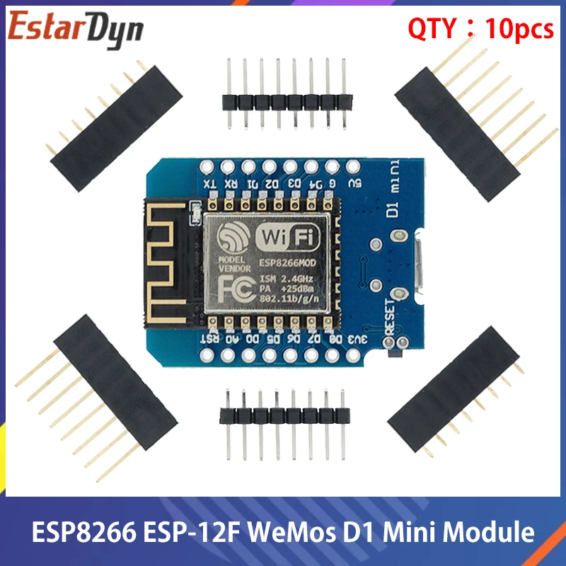 D1 Mini NodeMcu 4M байты Lua WIFI Интернет вещей макетная плата на основе ESP8266 WeMos 10 шт. |