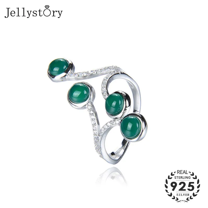 Jellystory модные женские туфли кольцо 925 серебряное с круглом ковером изумруд