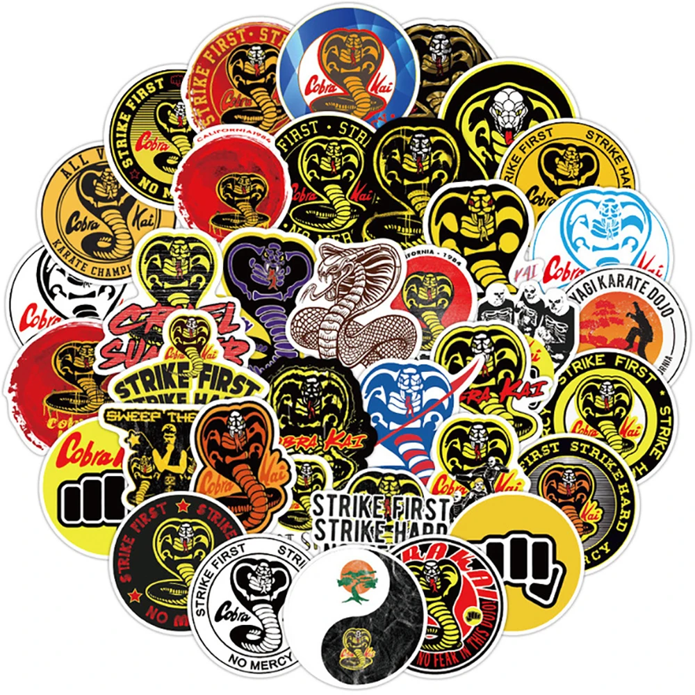 

10/30/50PCS TV Show Cobra Kai Stickers DIY Motorcycle Luggage Guitar Skateboard Cool Graffiti Sticker Decal for Kid Toys Gift