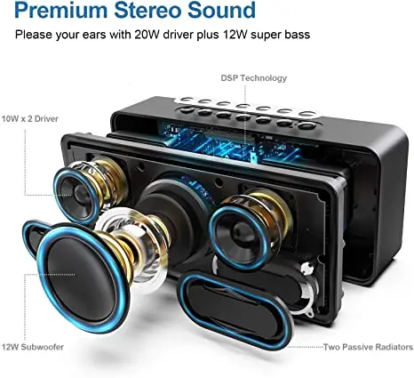 

Bluetooth-Колонка DOSS SoundBox XL портативная, с двойным Драйвером