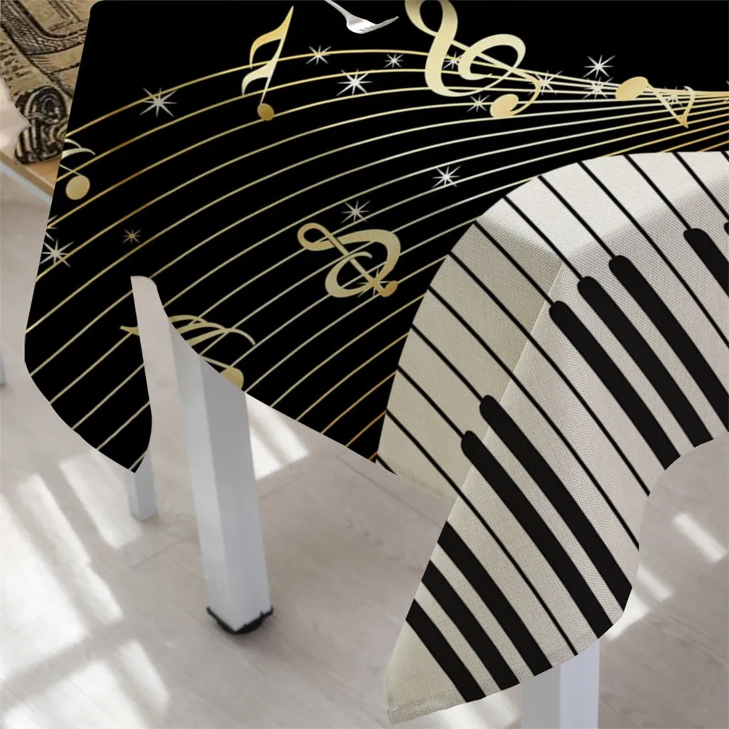 Прямоугольная скатерть с узором для пианино и музыки покрытие чайного стола