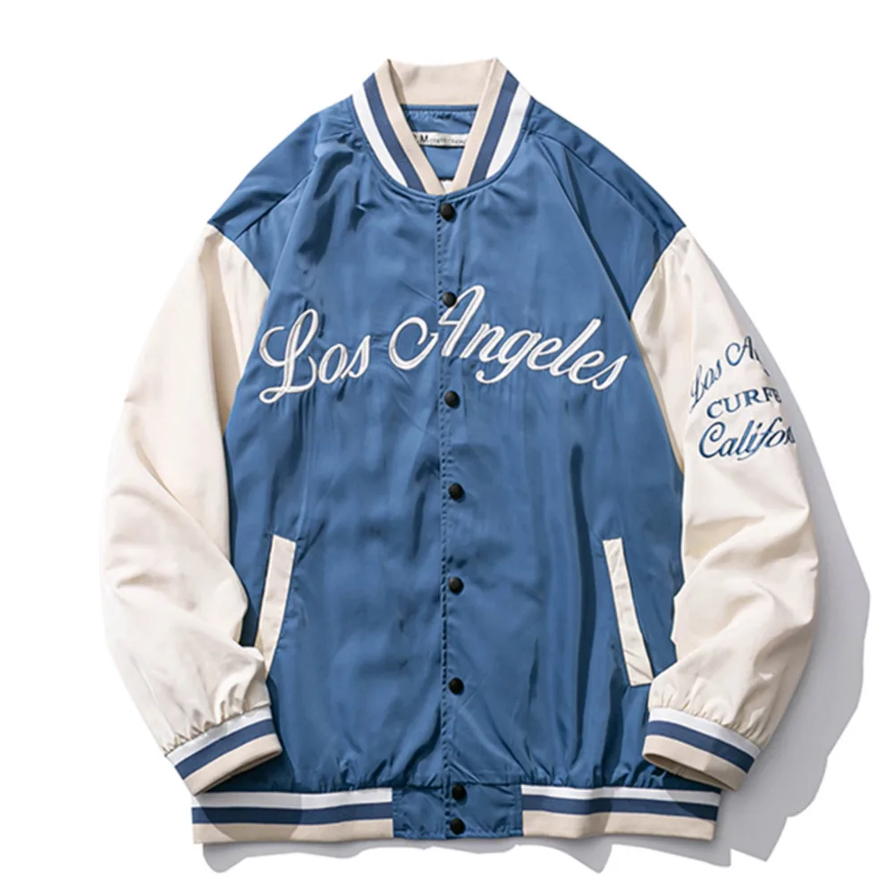 

2021 New Men Baseball Jacket Embroid Thin Oversize Loose Casual Women's Boyfriend Style Men's Bomber Varsity Unisex Couple