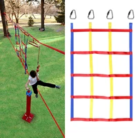 new outdoor children climbing net colorful ribbon net physical child step hanging playground net ladder climbing training swing