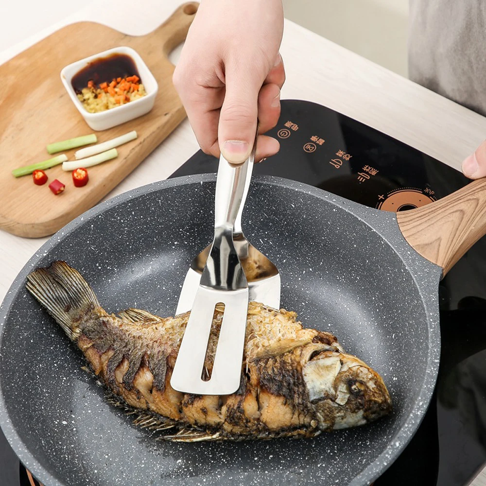 

304 Stainless Steel Frying Shovel Clip Fried Fish Shovel Steak Shovel Household Kitchenware Fried Beef Steak Spatula Steak Clip