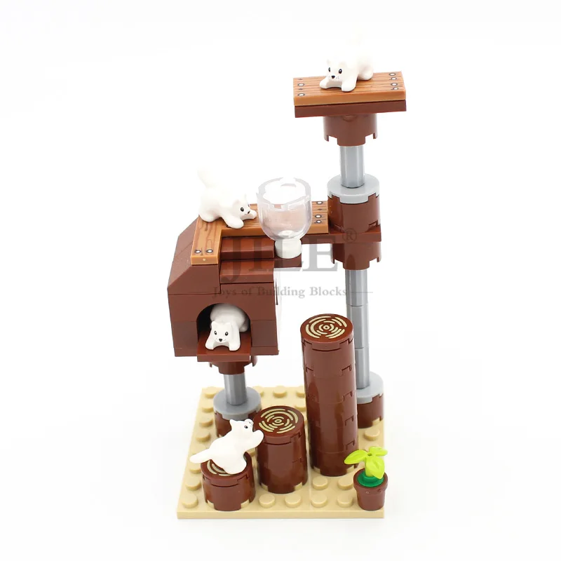 Конструктор MOC для домашних животных рама скалолазания дерево дом модель сделай