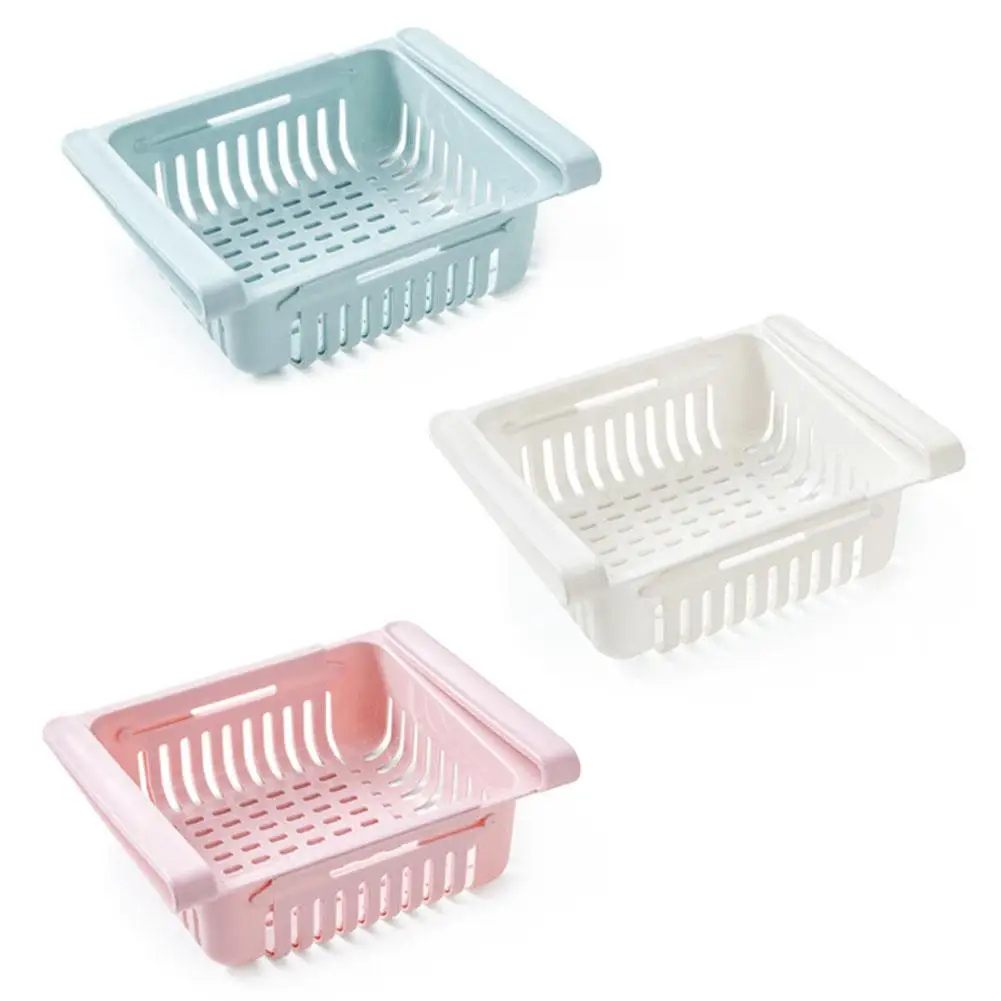 

Adjustable Stretchable Refrigerator Organizer Basket Refrigerator Pull-out Drawers Fresh Spacer Layer Storage Rack
