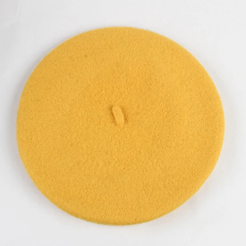 Новая модная детская шапка однотонные теплые береты для детей девочек Осень-зима