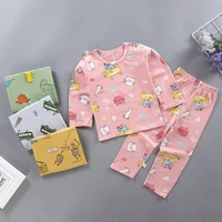 autumn animal cartoon pajama underwear toddler baby boy clothes set lycra cotton long johns birthday outfits girl kids clothing