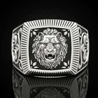 2021 Ретро панк мужской властный Лев головной палец животного кольца для Для мужчин Винтаж серебро Цвет Личность кольцо Viking, ювелирное изделие, подарок