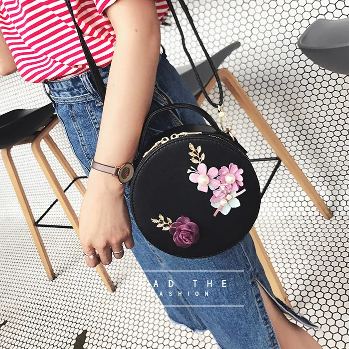 Женская сумка женские сумки кожаная через плечо сумка-тоут с круглым цветком
