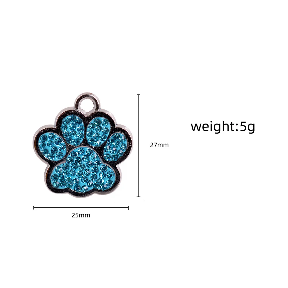 Животный амулет на воротник стразы аксессуары для собак собачий отпечаток