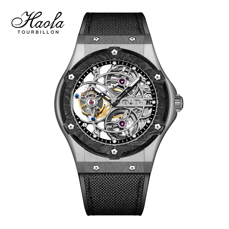 Haofa Skeleton Tourbillon Movement Mechanical Watches Mens 2021 Manual Tourbillon Sapphire Watch For Men Luxury zegarek męski