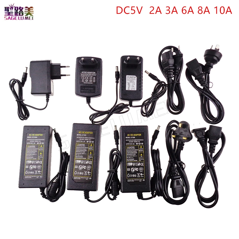 Светодиодный адаптер питания для ws2813 /ws2801/ ws2812b 8806 5 в пост. Тока 2 А 3 6 8 10