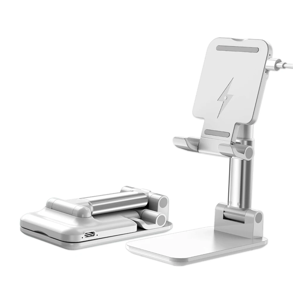 

2 In 1 Smart Sensor Foldable Stable Fast Charger Non Slip for Mobile Phones Laptop Wireless Charging Stand Alloy