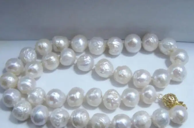 

noble jewelr baroque-luster-AAA-18-11-12-MM-NATURAL-Freshwater SOUTH-SEA-white-PEARL-NECKLACE 925silver