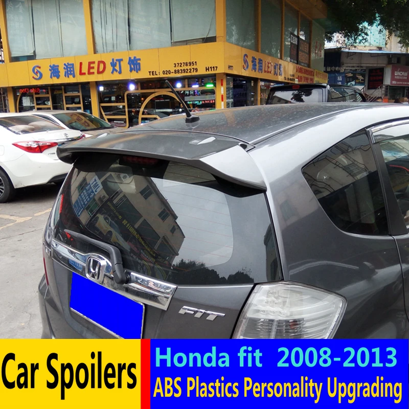 Для Honda Fit спойлер 2008-2013 высокого качества ABS Материал заднее крыло автомобиля