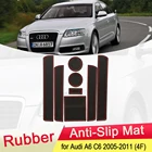 Для Audi A6 C6 4F 2005 2006 2007 2008 2009 2010 2011 резиновый противоскользящий коврик для двери Groove чашка для телефона слот для ворот аксессуары S-Line