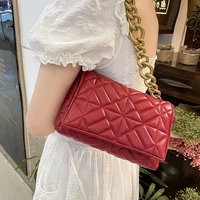 thick chain branded womens shoulder bags 2021 designer quilted shoulder purses and handbag women clutch bags ladies hand bag