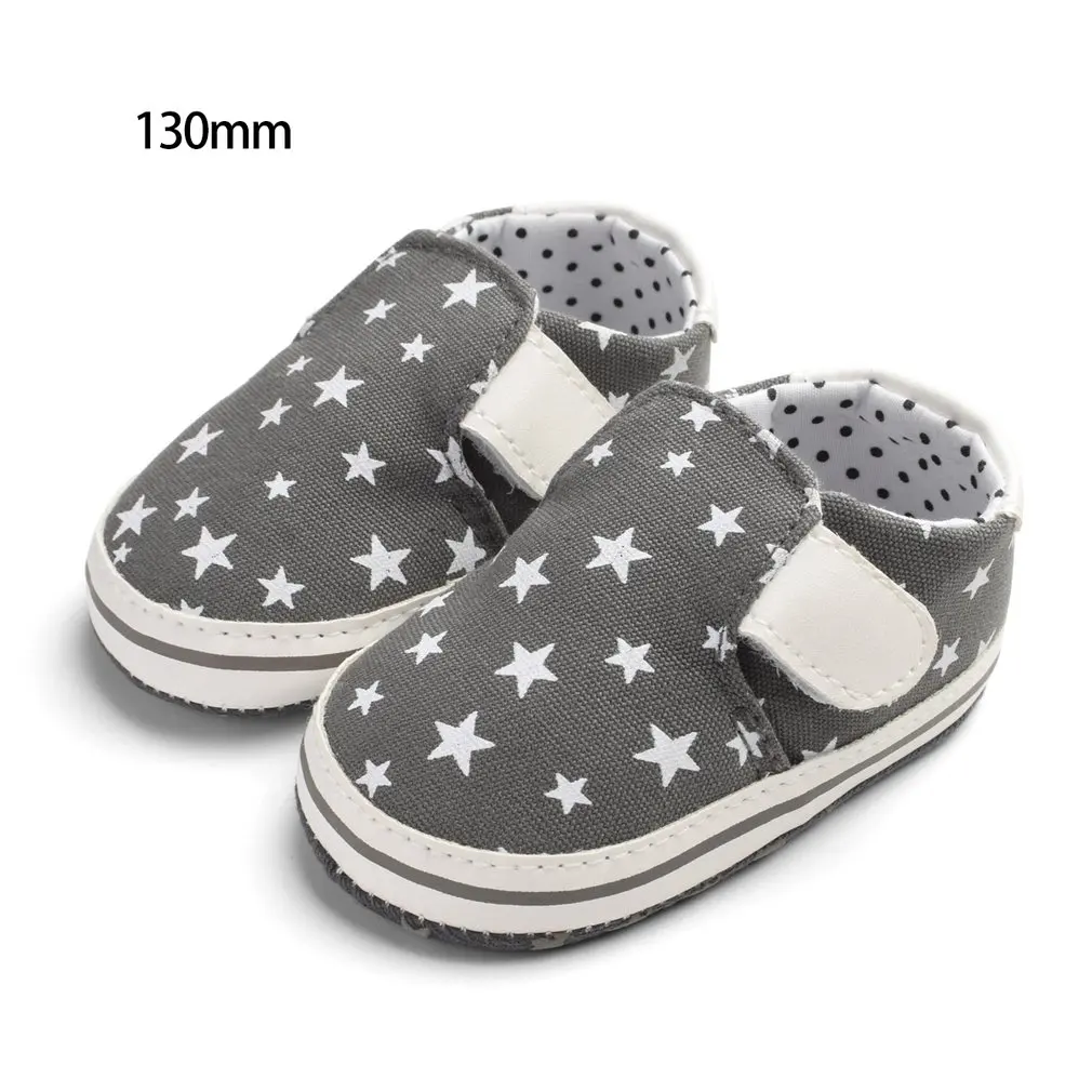 

OUTAD New Fashion Newborn Baby Shoes Infants Girls Boys Star Print Soft Sole Anti-slip Hook&Loop Shoes Baby Girls First Walkers