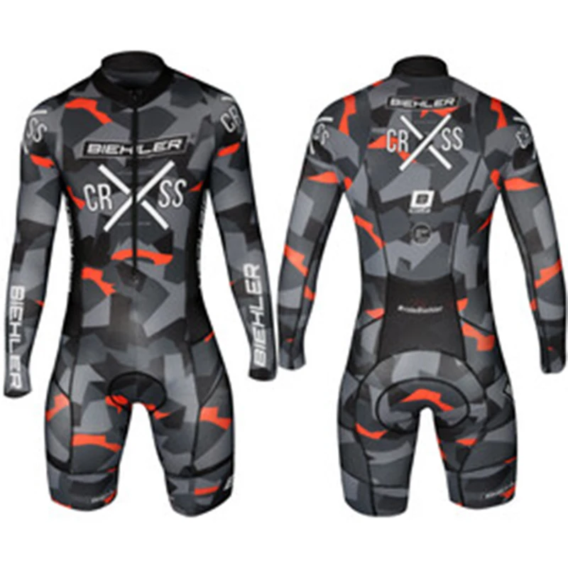 One Piece Jumpsuit Cycling Jersey Long Sleeve Summer Men Bike Triathlon Team Suit Quick-drying Breathable Mountain Bike Ciclismo