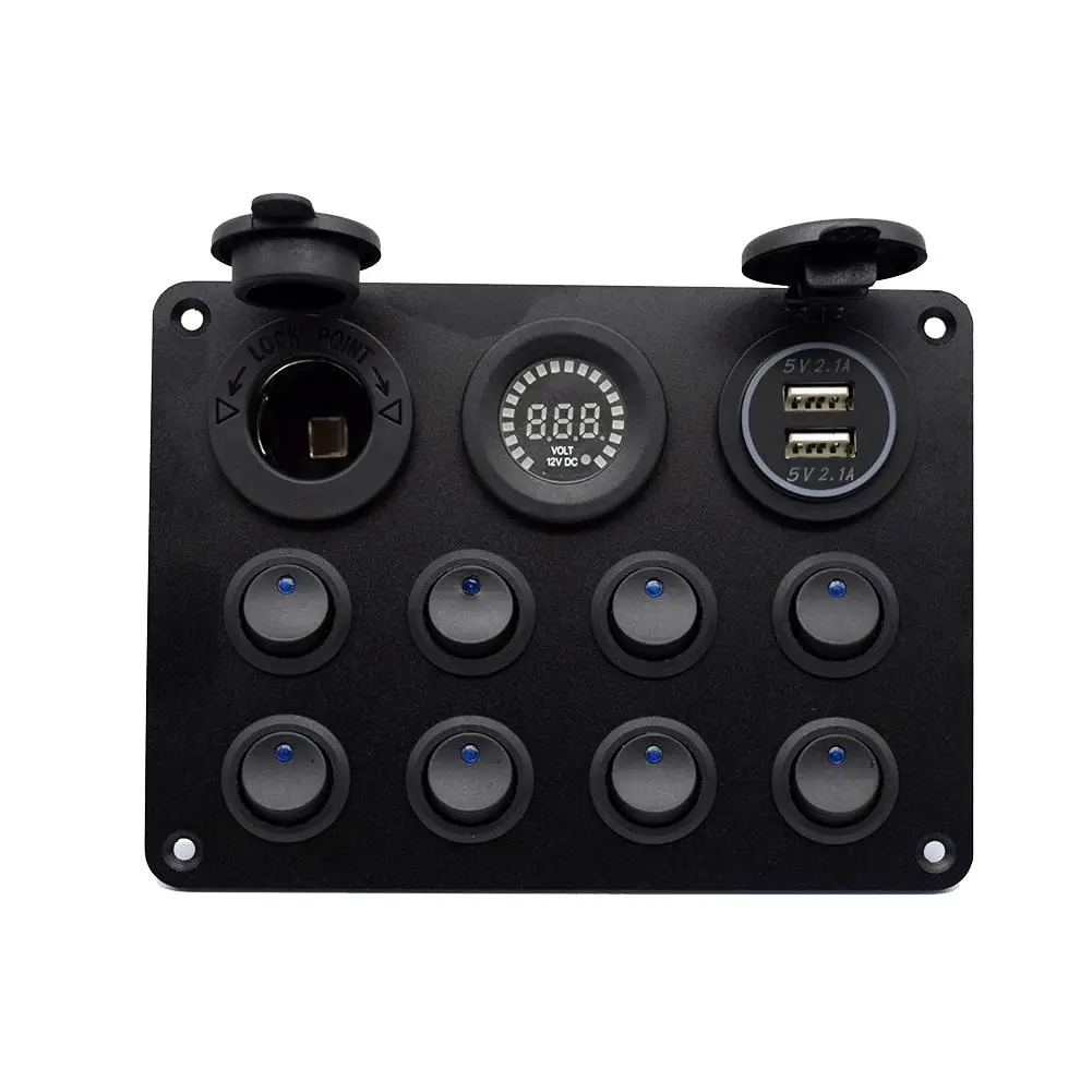 Двойной USB зарядное устройство с 8 бандами ВКЛ-ВЫКЛ переключатель