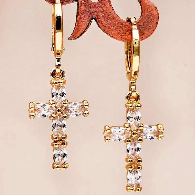 Новые модные серьги с висящими крестами женские нео-готические массивные
