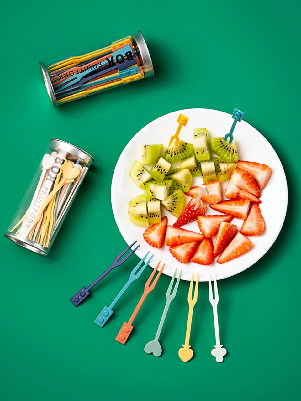 

36 Pcs Fruit Fork Set Creative Cute Household Cake Fork Portable Outdoor Disposable Plastic Children's Dessert Fork