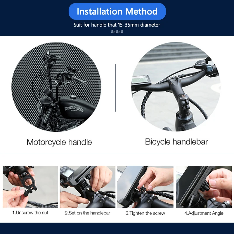 

Bicycle Phone Holder For iPhone Samsung Xiaomi LG Motorcycle Mobile Cellphone Holder Bike Handlebar Clip Stand GPS Mount Bracket