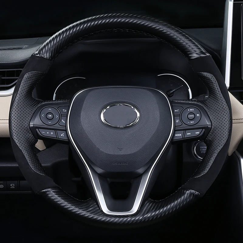 Подходящий чехол для руля абсолютно новый кожаный Rav4 сшитый вручную 2020|Чехлы на